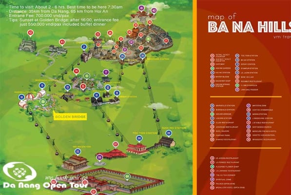 Bản đồ Bà Nà Hills mới nhất, đi đâu đẹp nhất?