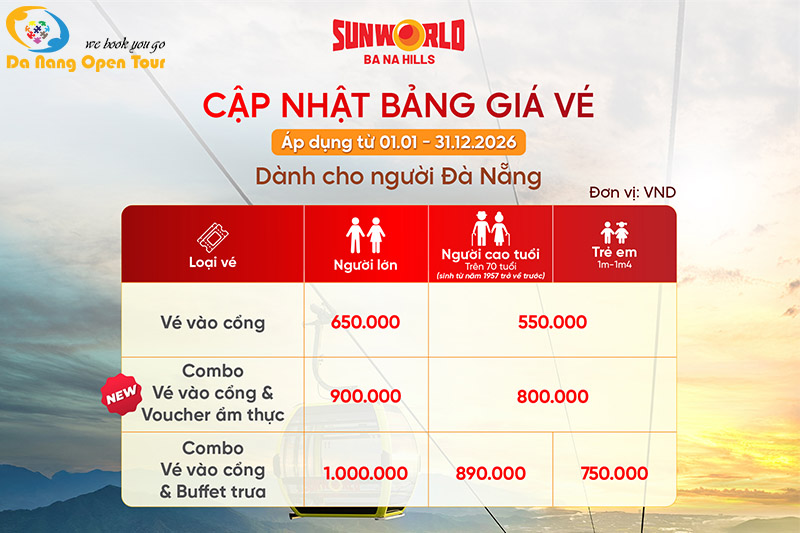 giá vé bà nà buffet người đà nẵng 2026