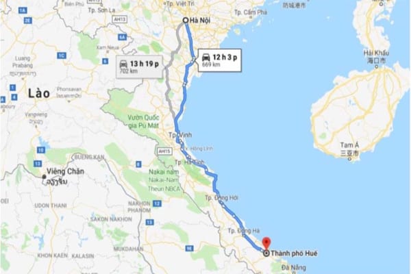 Hà Nội - Huế bao nhiêu km?