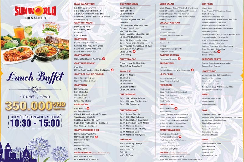 ăn buffet trưa tại bà nà hill