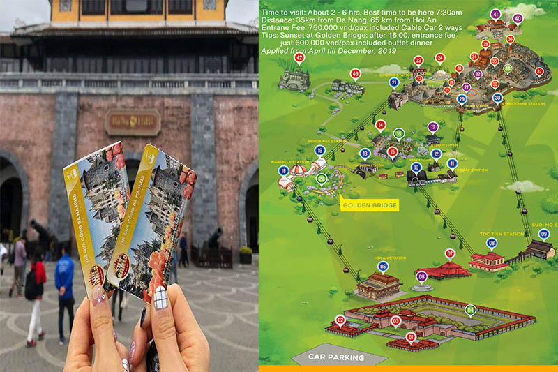 mau vé bà nà hill tại quầy